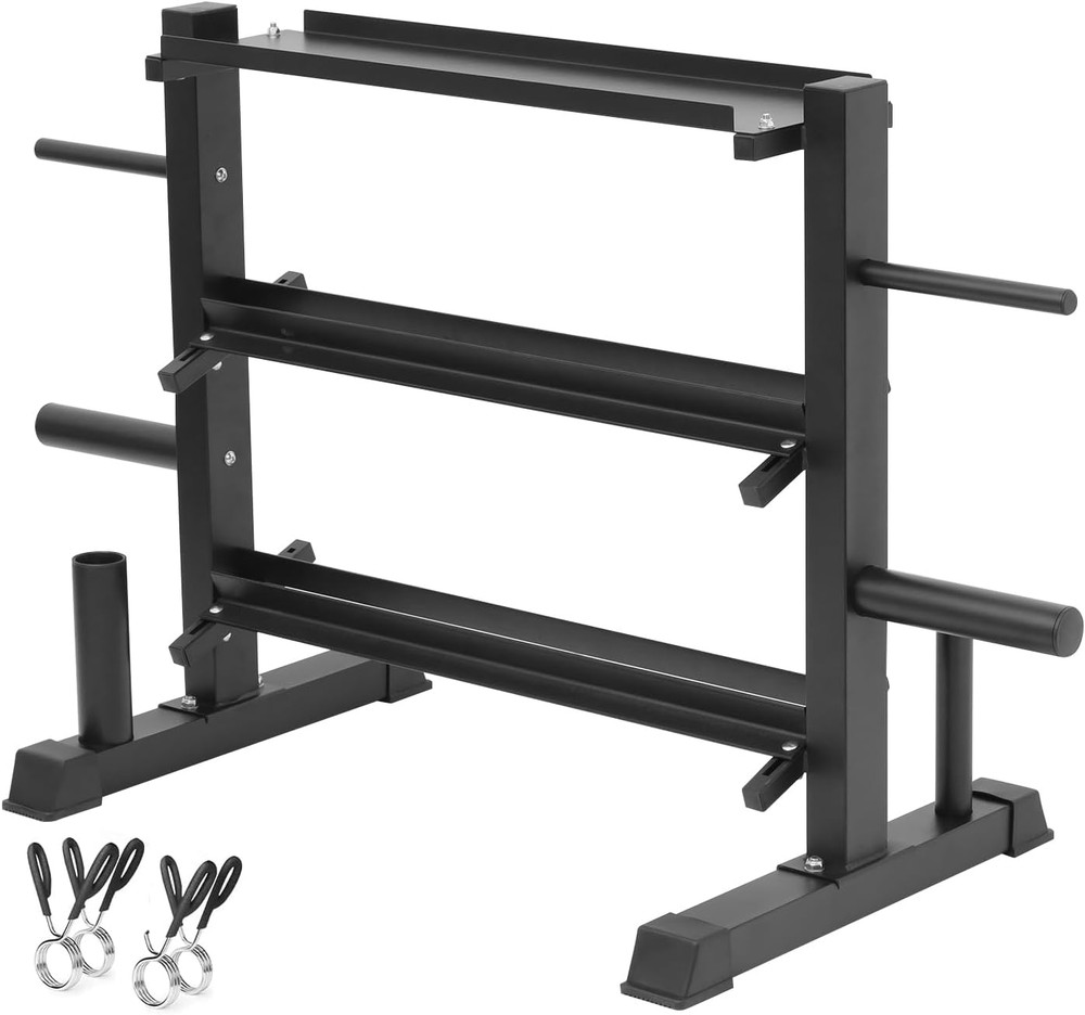 Adjustable Dumbbell Rack, Dumbbell Set with Storage Rack for Kettlebells, Weight