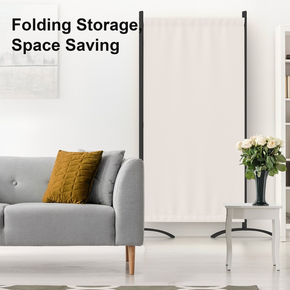 101"W Room Divider 3 Panel Folding Privacy Screen Portable Room Partition, White