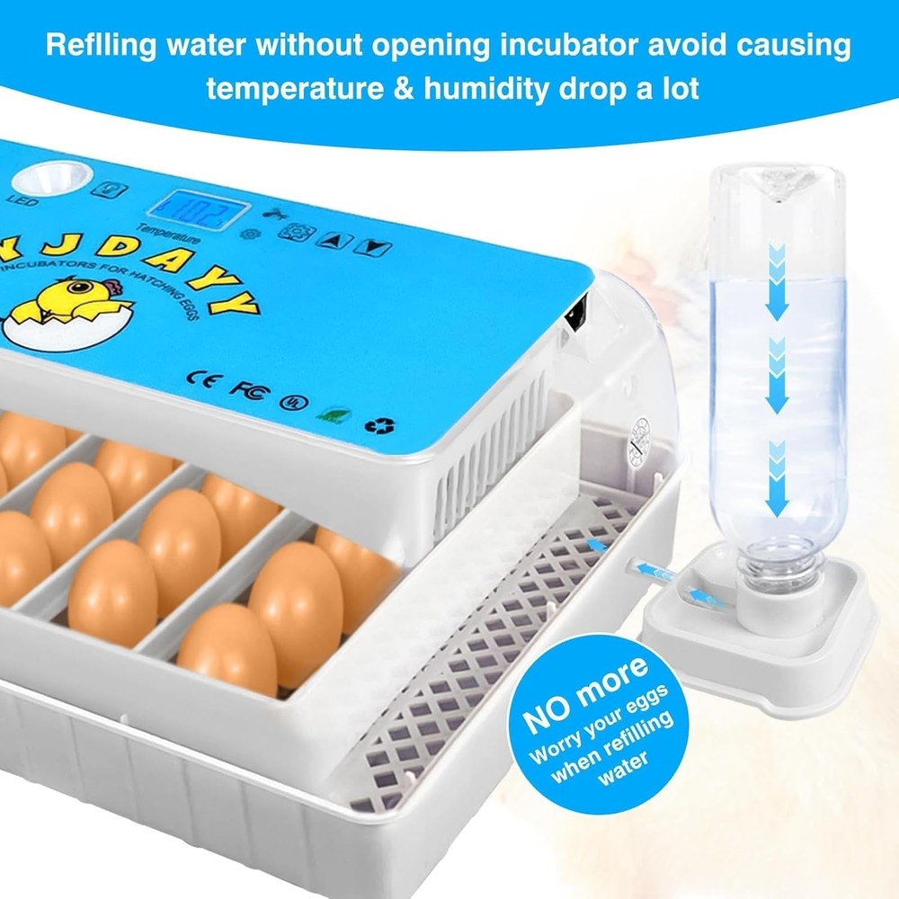 15-35 Eggs Incubator with Automatic Egg Turning and ℉Temperature Display LED ...