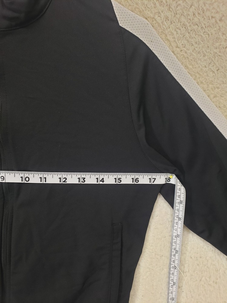 Nike Dri Fit Boys Jacket Medium Black Striped Polyester Full Zip Regular Fit