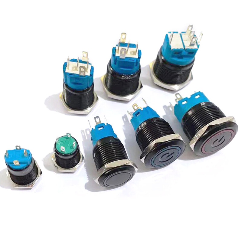 Metal Black Push Button Switch LED Momentary Latching Pc Boat Car Light Switch