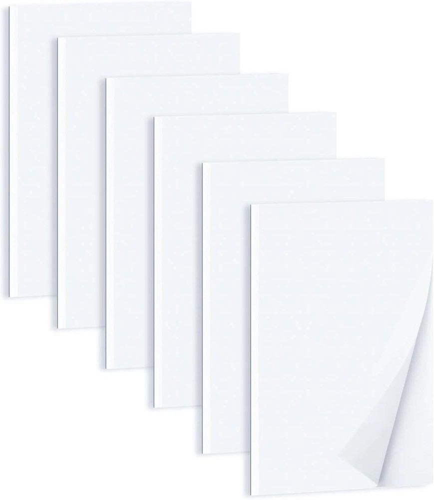 6 Pack 4x6 Blank Memo Note Pads 50 Sheets Small Scratch Pads for Writing