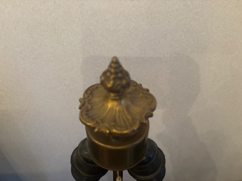 Vintage Brass Table Lamp Light 24” Tall