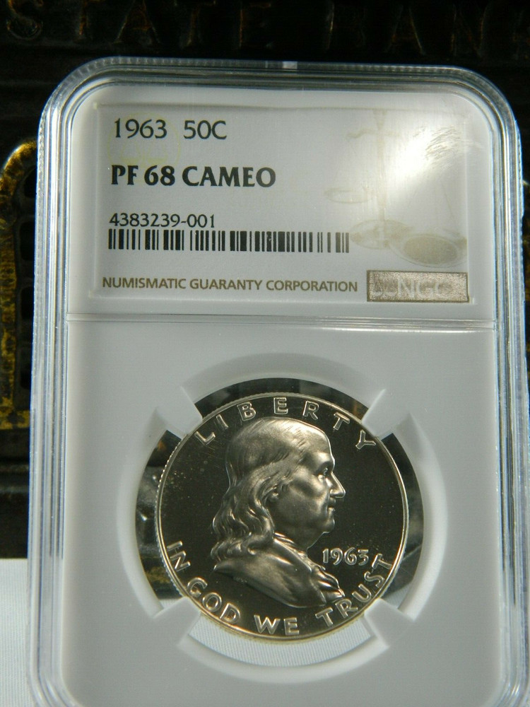 1963 P Half Dollars Franklin NGC PF68 CAMEO