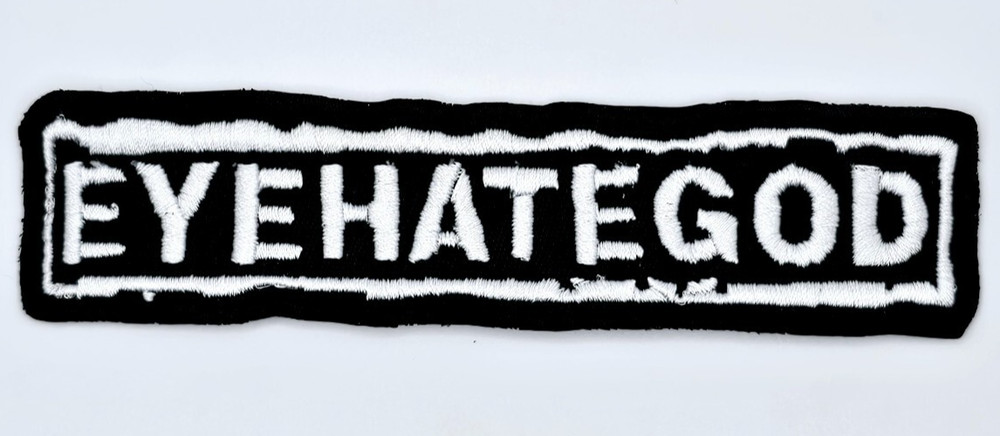 EYEHATEGOD WHITE LOGO EMBROIDERED PATCH