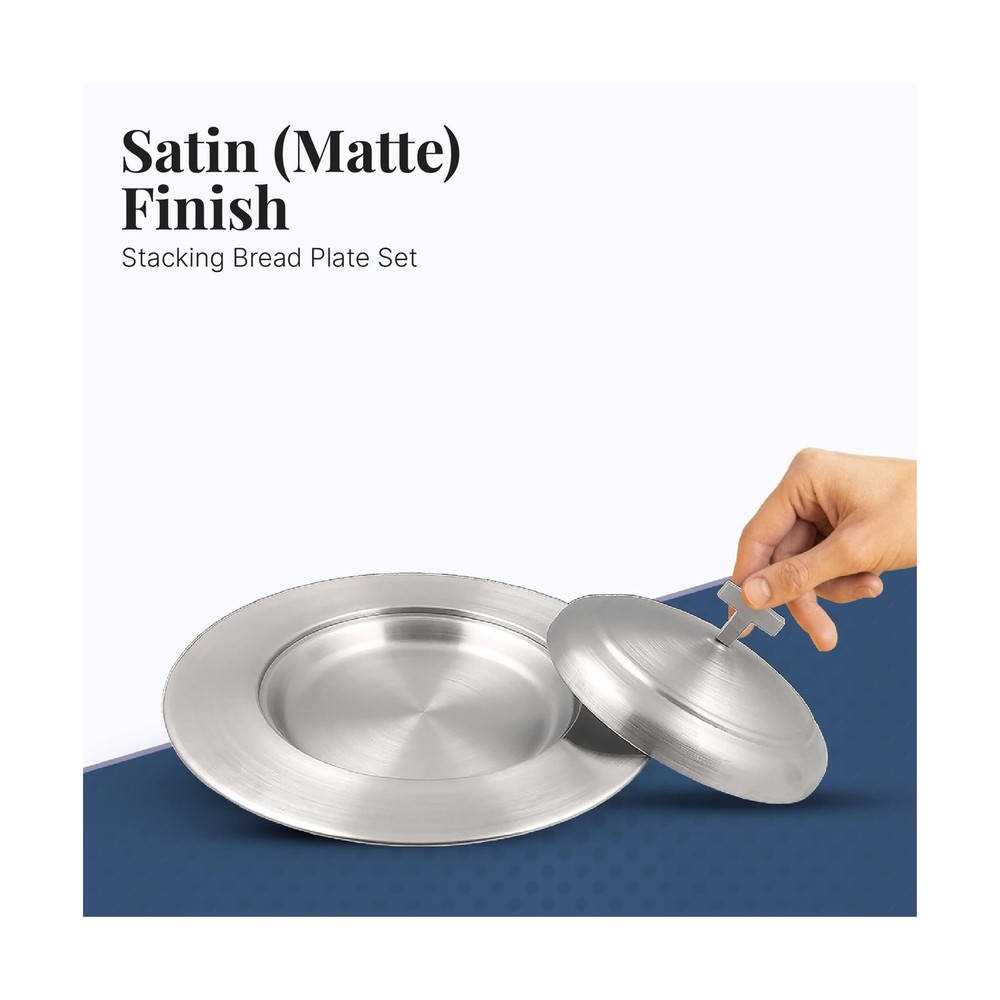 Communion Ware 2 Holy Wine Serving Trays with A Lid & 1 Stacking Bread Plate ...