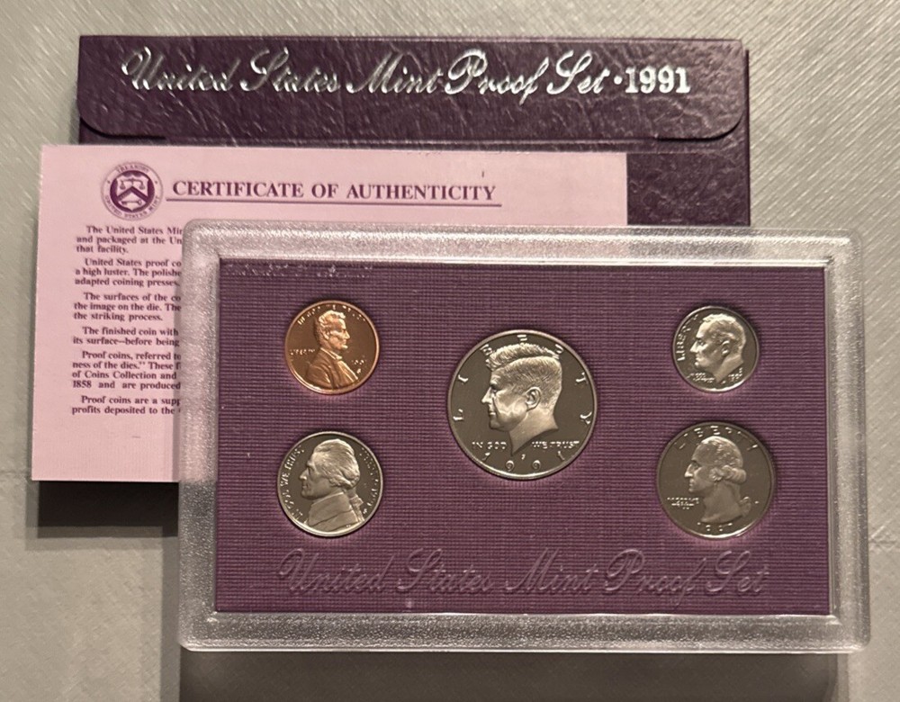 1991 Clad Proof Set U.S. Mint Original Government Packaging OGP COA