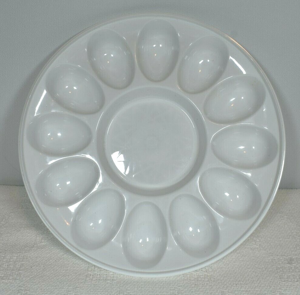 Easter 2 Plastic Deviled Eggs Trays - 1 Orange Oval, 1 Round Shaped + FREE Bunny