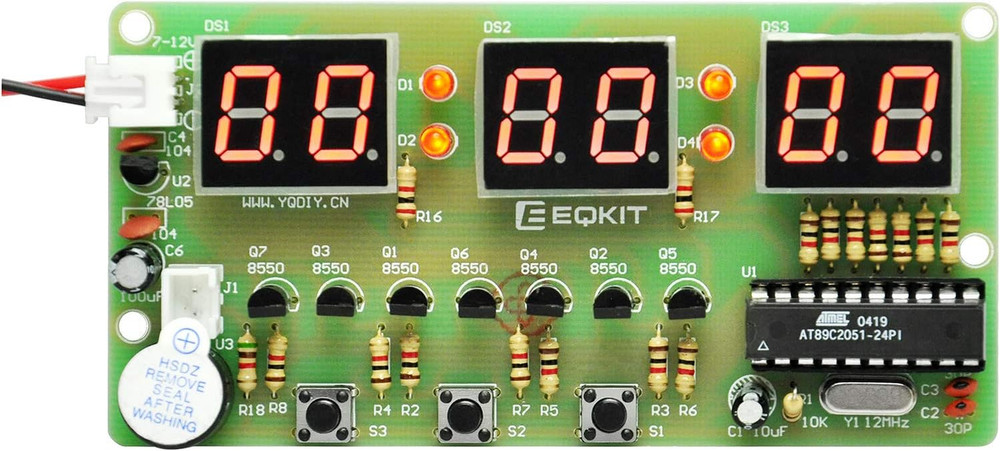 6 Bits Digital LED Electronic Clock DIY Kit PCB Soldering Practice for Arduino
