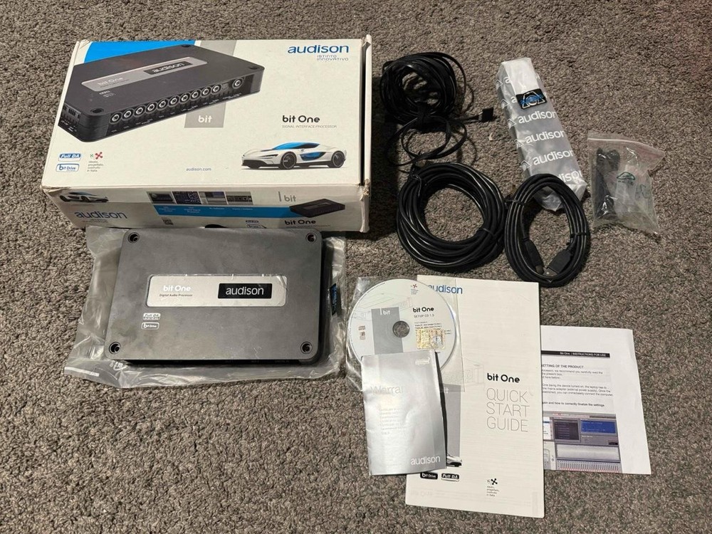 Audison Bit One Signal Interface Processor 8 Channel In Out One.1 w/ Box Cables