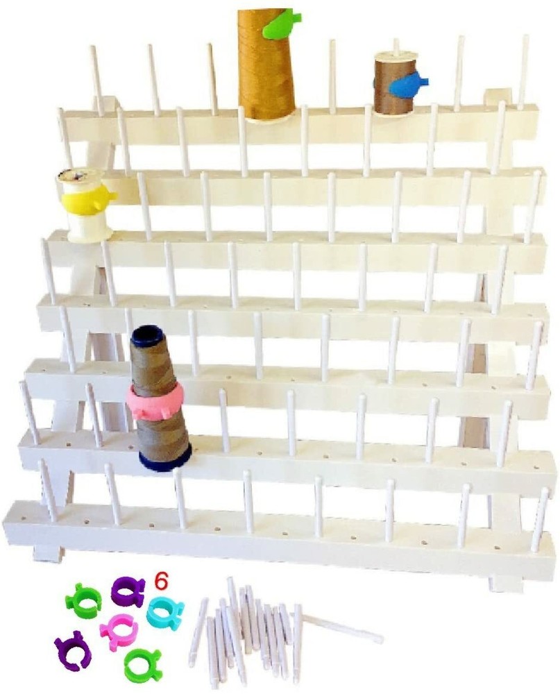 PeavyTailor 70 Spool Thread Holder Thread Rack Spool Stand for Sewing (White)