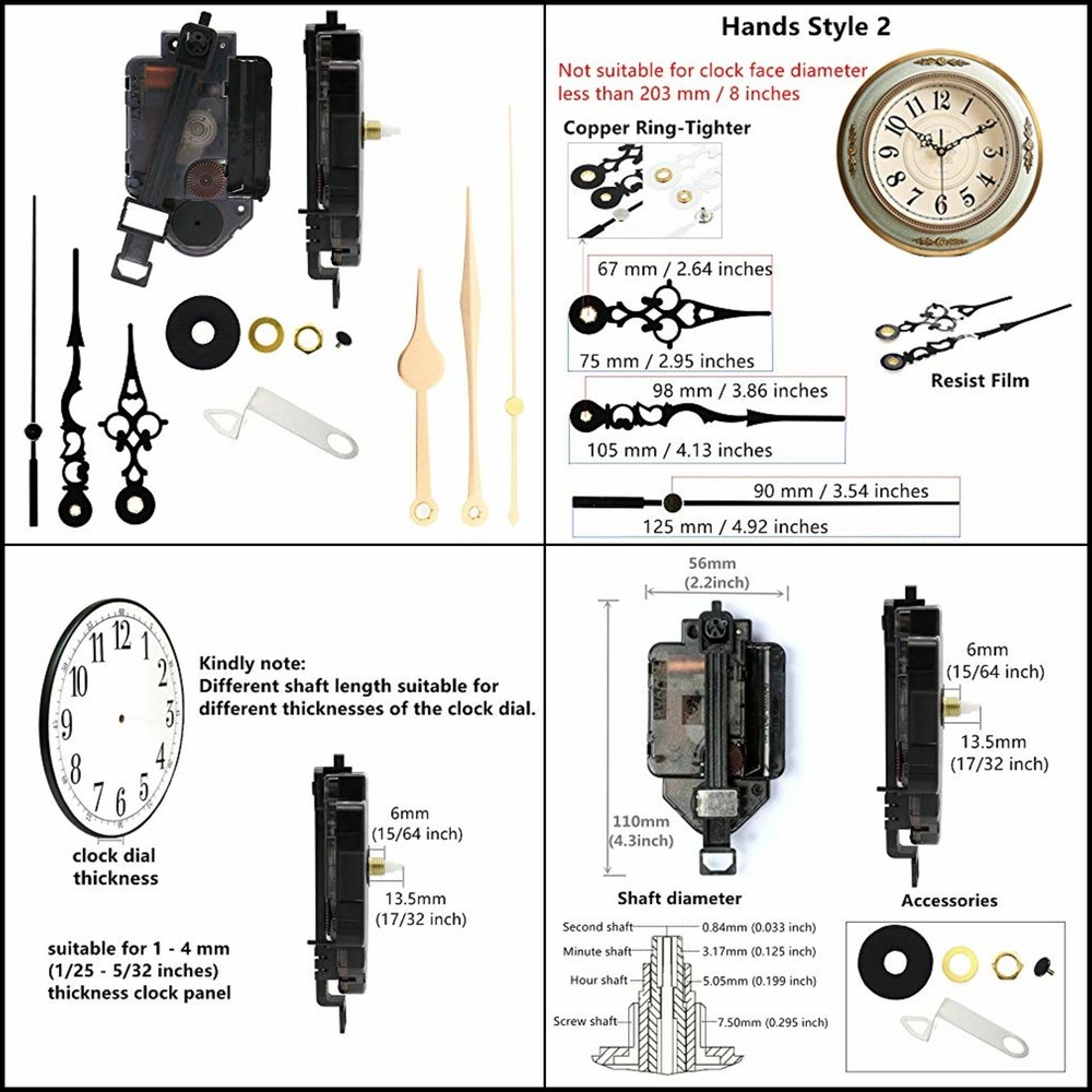 Original Youngtown 12888 Pendulum type Movement Step Clock Accessory Quartz DIY