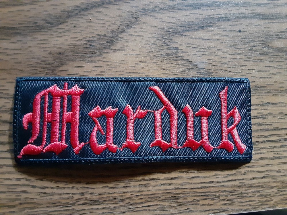 MARDUK,SEW ON RED EMBROIDERED PATCH