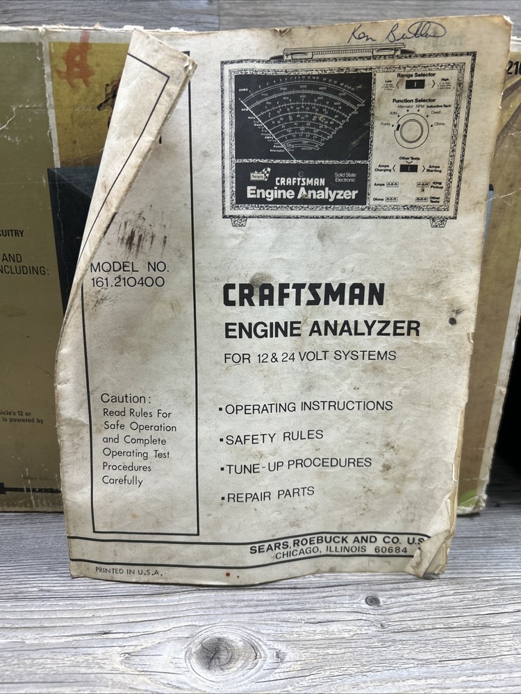 Sears Craftsman Professional Engine Analyzer 2821040