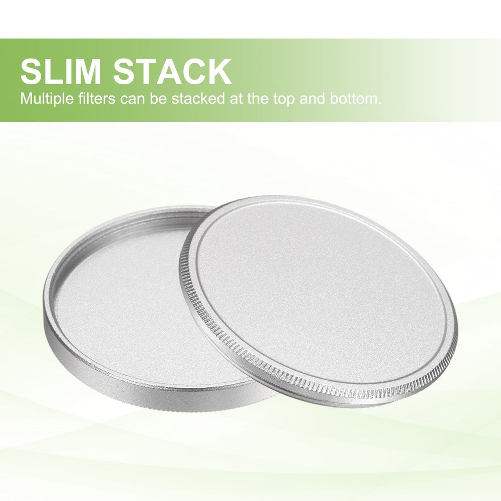 37mm Metal Lens Cap Universal Lens Filter Stack Cap Slim Stack Silver
