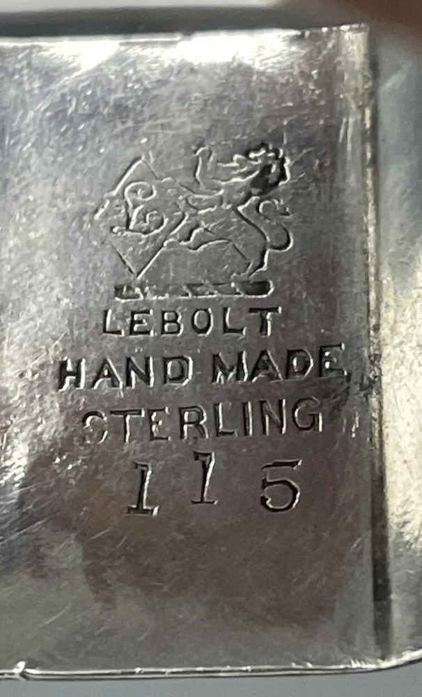 Lebolt Octagonal Sterling Silver Arts & Crafts Napkin Ring Raised “E” Monogram