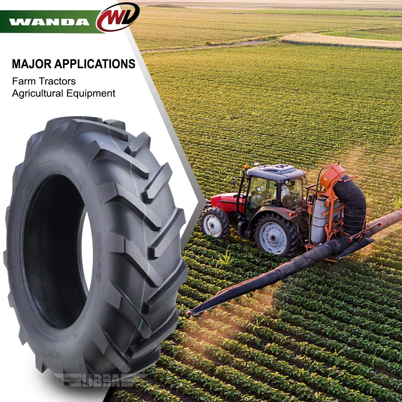 Set of 2 WANDA 6.00-12 Agricultural Farm Tractor Tire R-1 Pattern 6Ply 6.00x12
