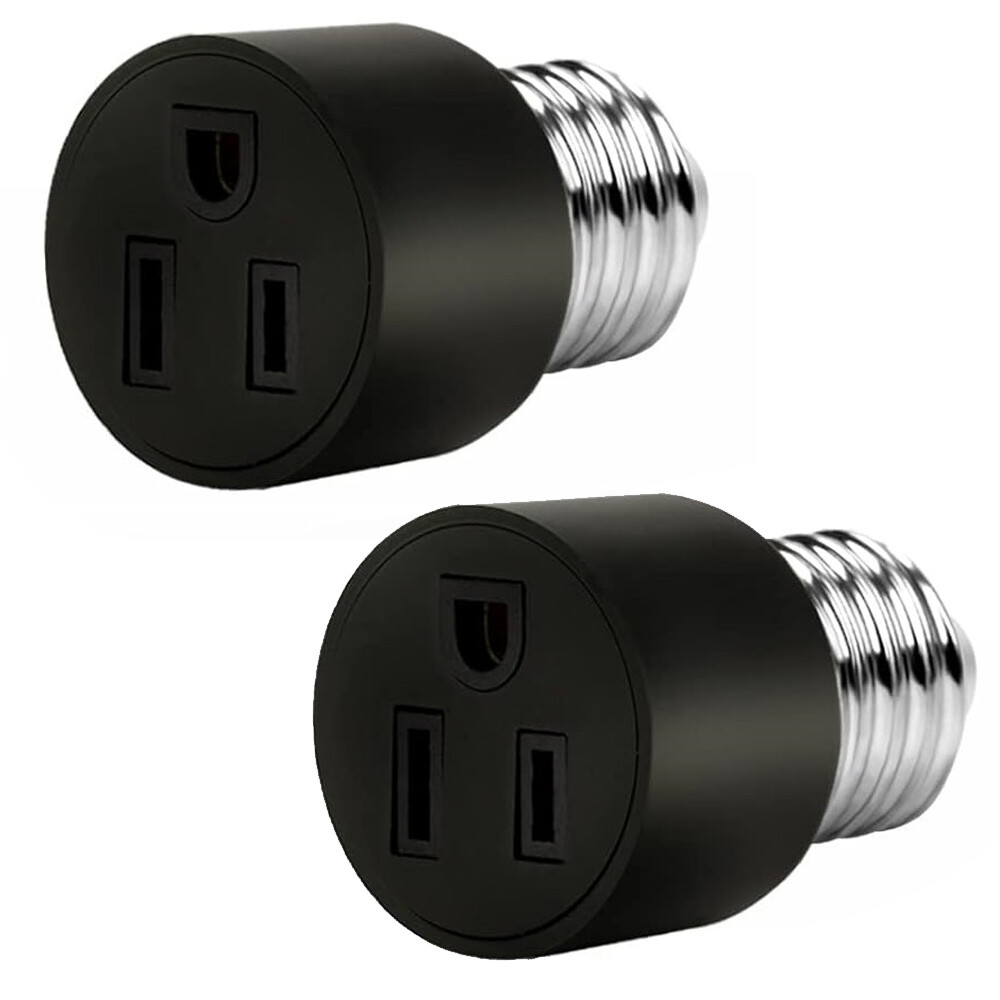 E26/E27 Light Bulb Socket 2/3 Prong Outlet Light Socket to Plug Adapter Convert