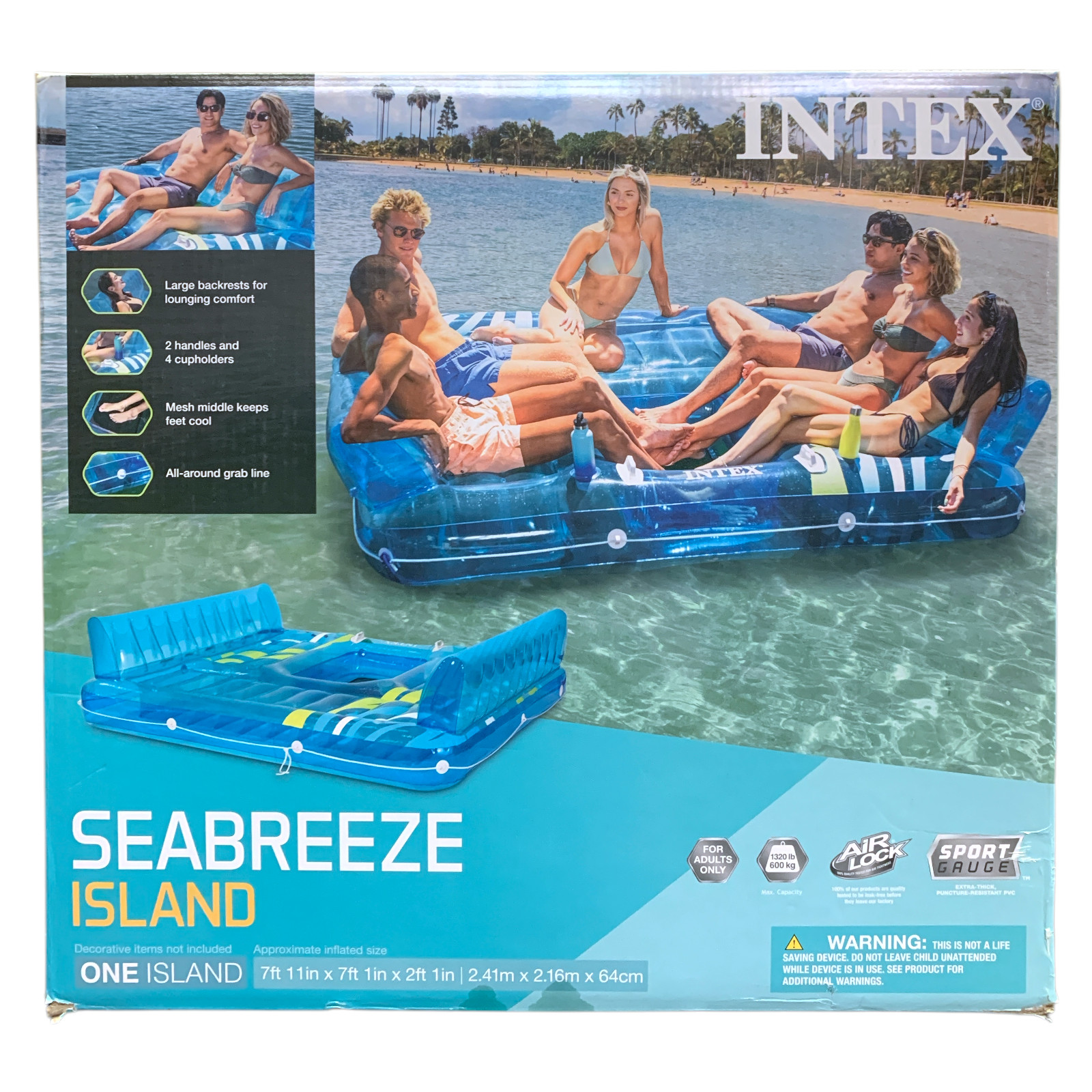 Intex 6-Person Seabreeze Island Lounge Float, 57263S