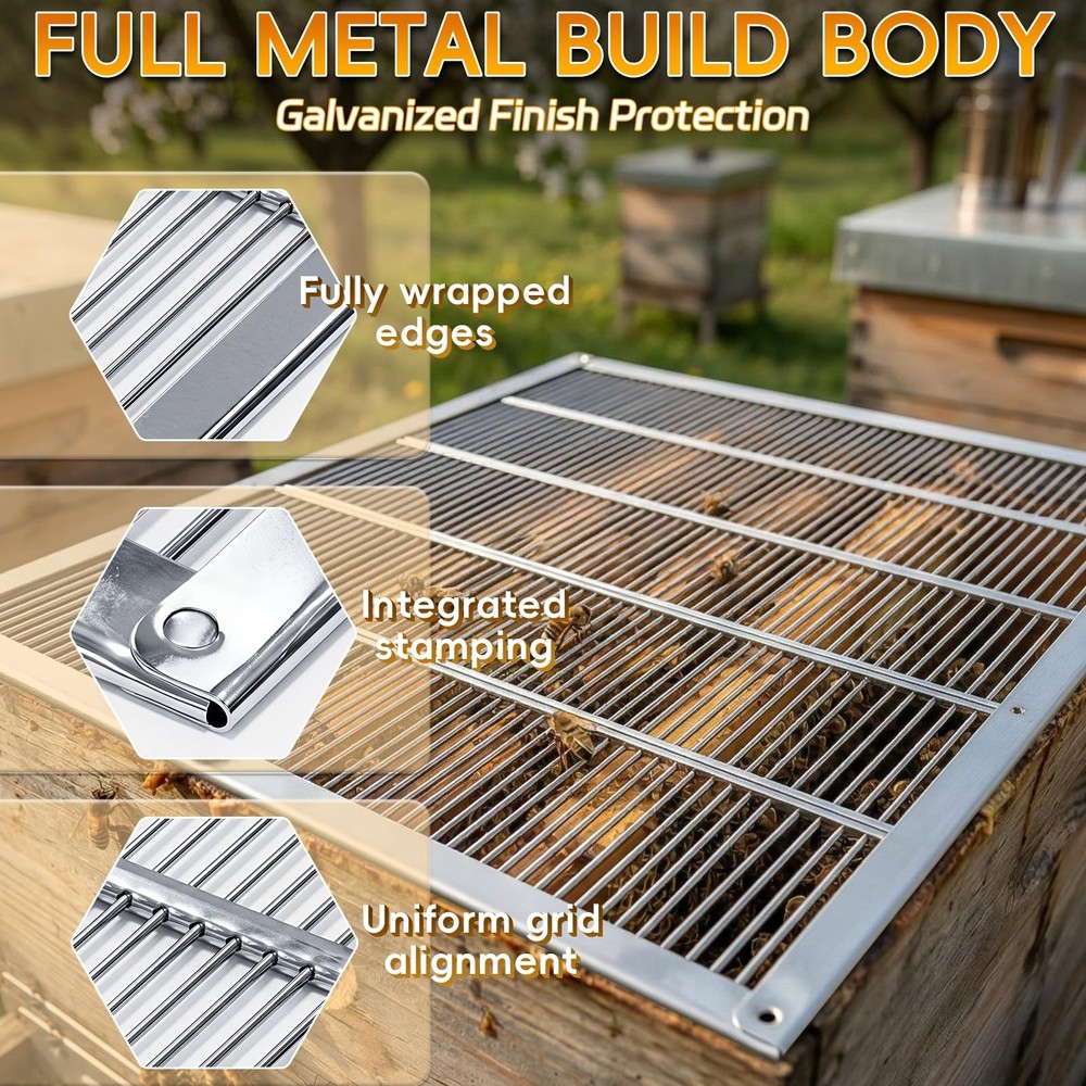 2 Pack Galvanized Metal Queen Excluder Langstroth 10 Frame Beehive Tool