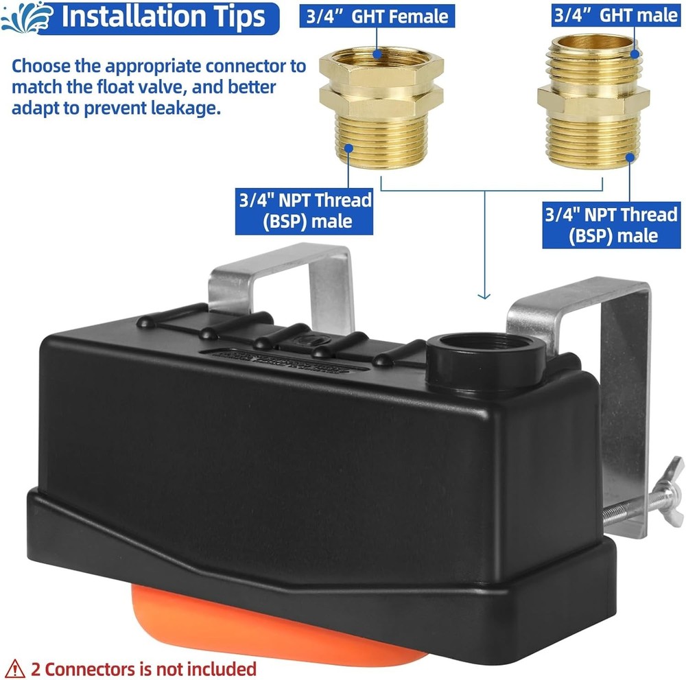 Durable 2PCS Stock Tank Float Valve - Automatic Water Level Control for Poultry