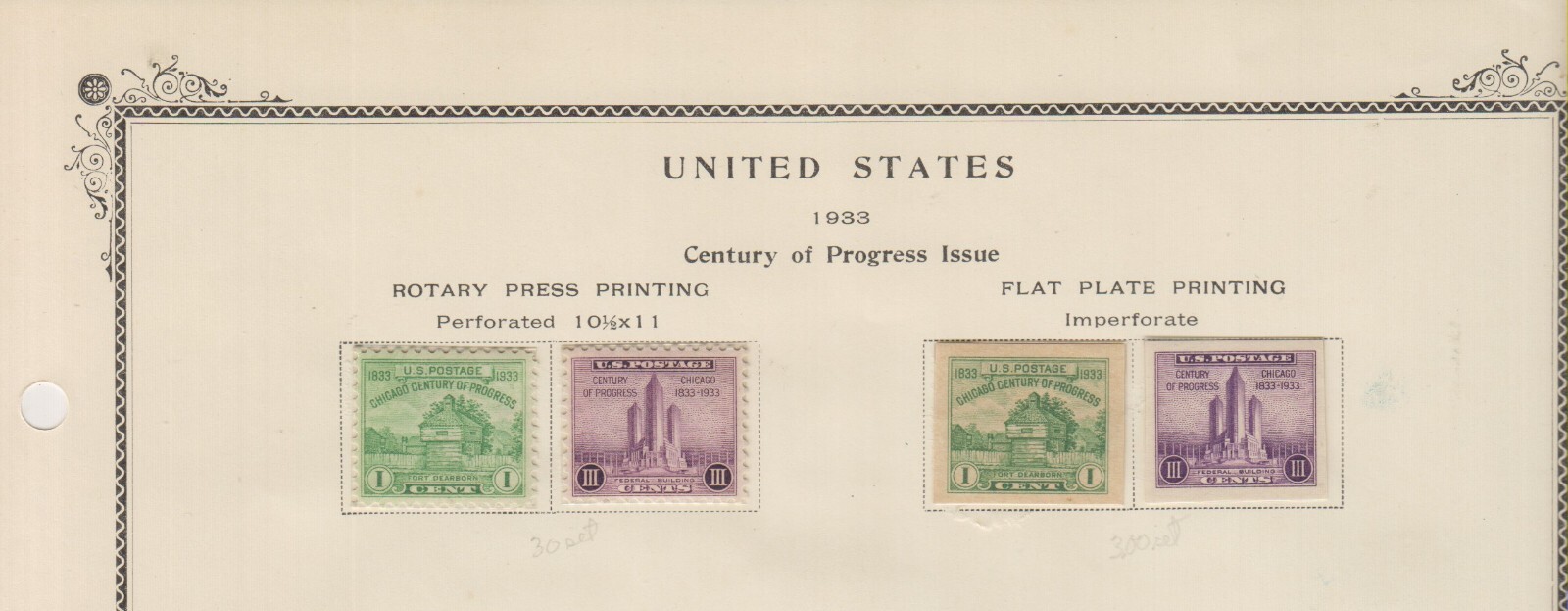 US Stamps Scott #728-729, & #730a-731a MNH