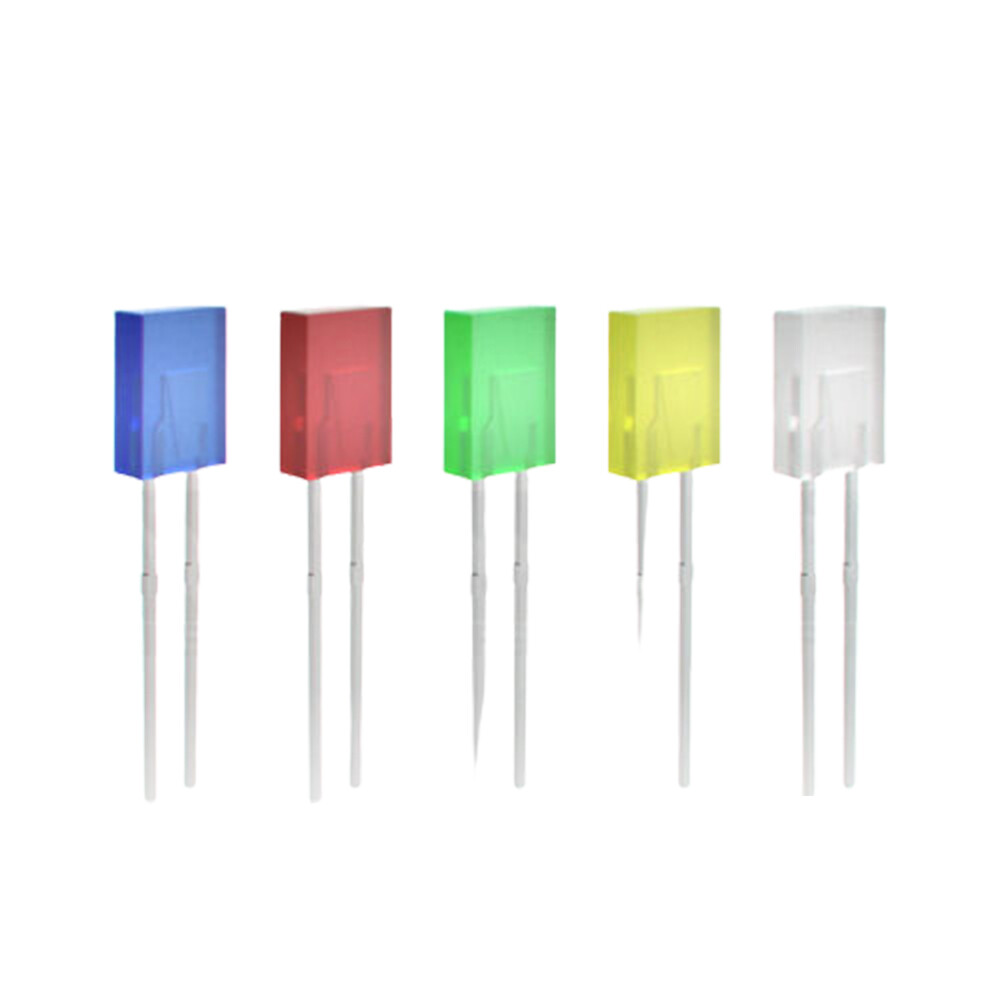 250PCS LED Square Rectangular Diffused 2x5x7mm Red Blue Green Yellow White