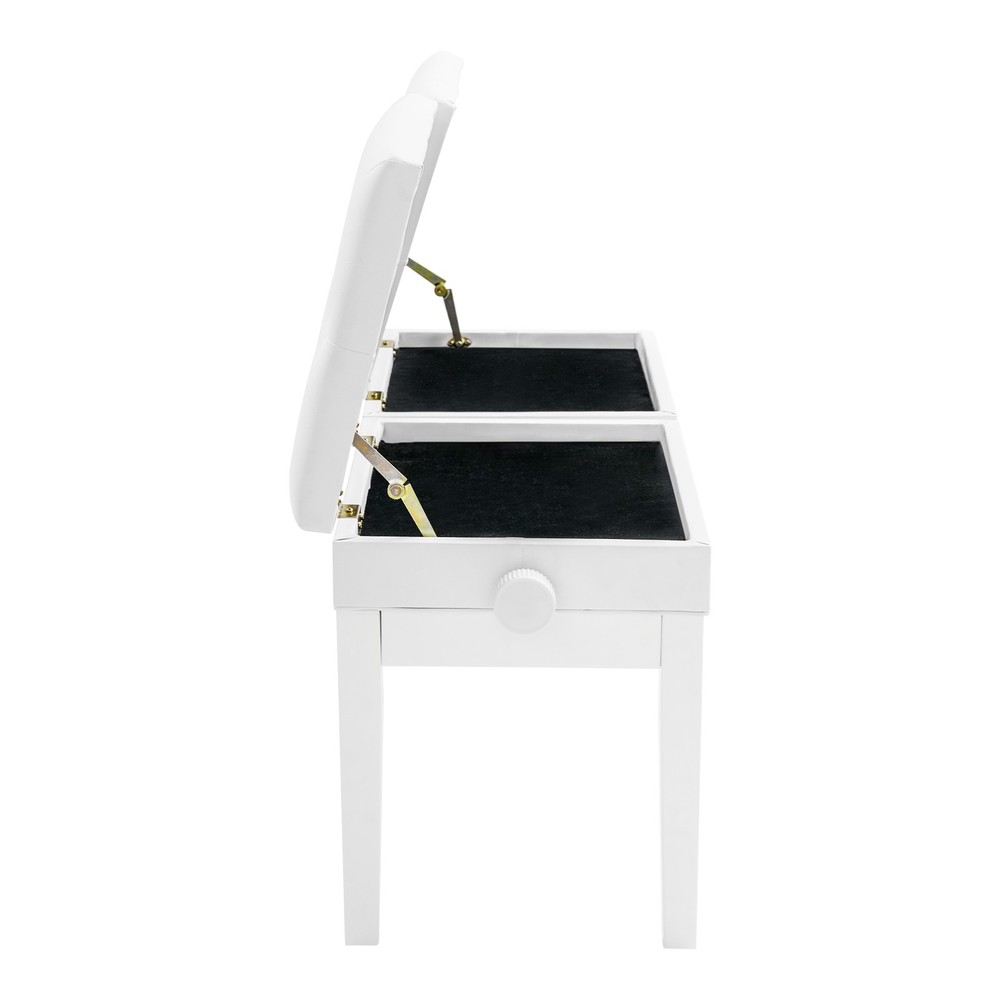 Double Seater Adjustable Duet Piano Bench with Storage Box Height Adjustable