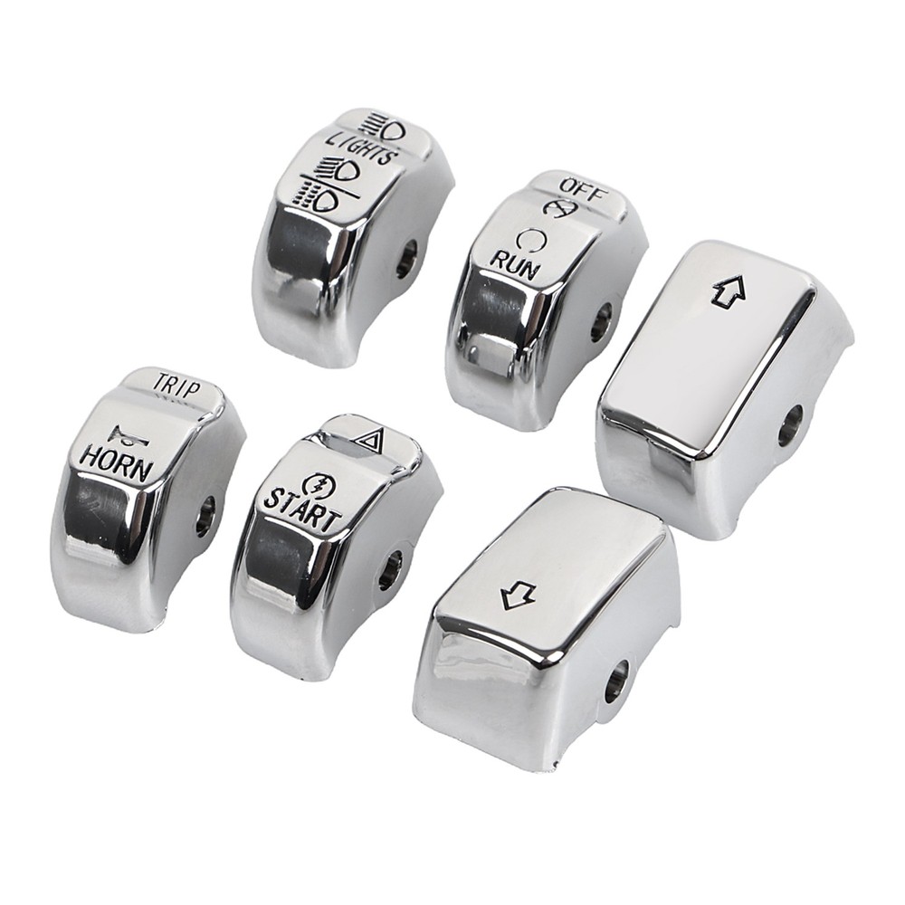 Chrome Hand Control Switch Housing Button Cap For Harley Dyna FXDF FXDLS Softail