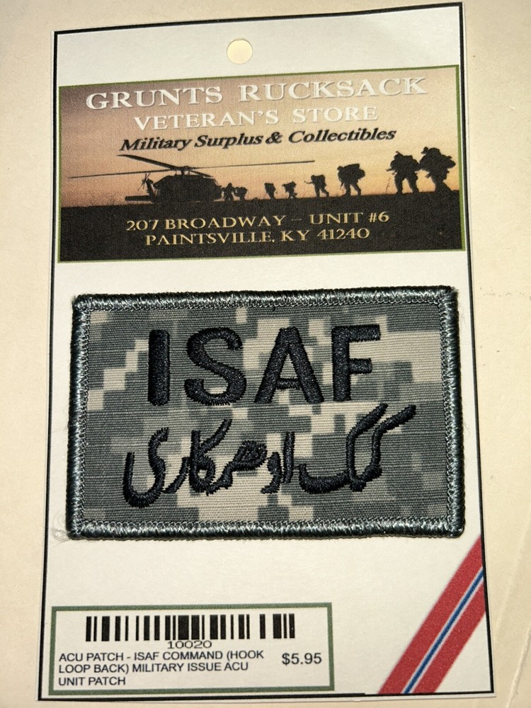 U.S. ARMY I.S.A.F. COMMAND (AFGHANISTAN) / ACU UNIT PATCH [HOOK/LOOP REVERSE]