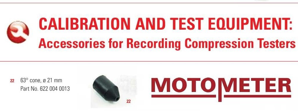 MotoMeter Engine Compression Tester MM5307100400 Rubber Cone 63° 21mm Size