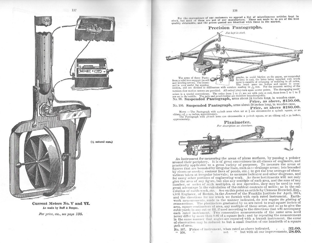 1897 BUFF & BERGER ENGINEERS' & SURVEYORS' INSTRUMENTS CATALOG