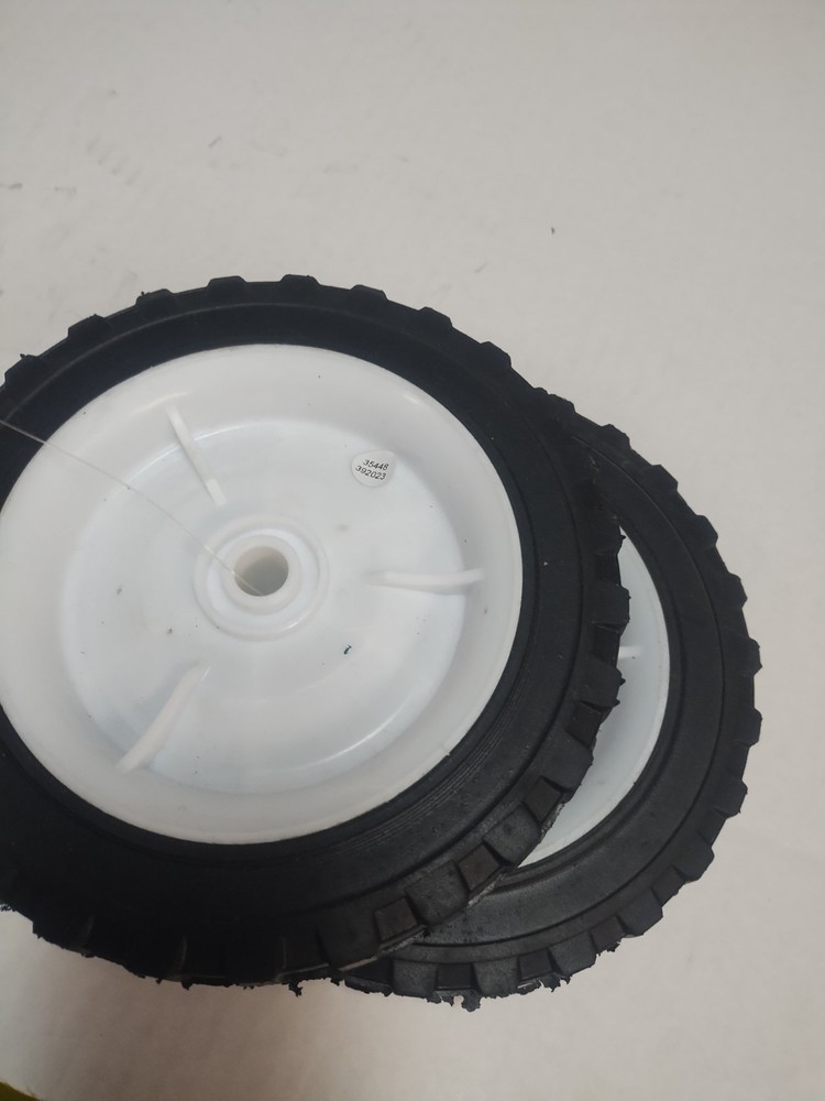 2pc Pair: 7" SEMI SOLID HARD RUBBER REPLACEMENT TIRE WHEEL MOWER,CART, Flat-Free