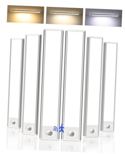 6-Pack Under Cabinet Lighting Wireless, LED Motion Sensor Light 6 Pack 8inch