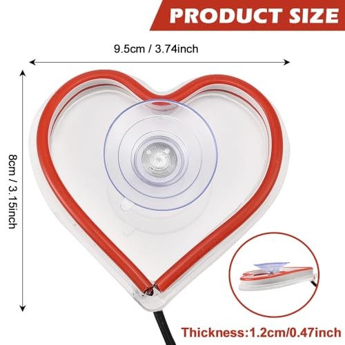 Car LED Ambient Light, Triangle or Back Window Light, Red Heart Pattern