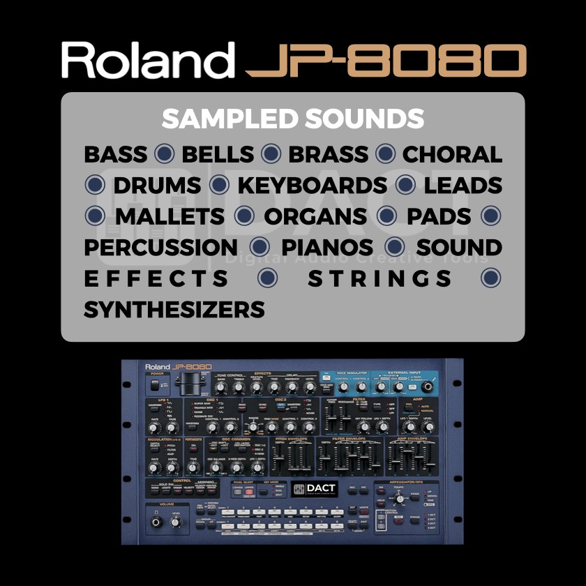 Roland JP-8080 Synthesizer Sample Library (200 Samples) - Instant Access