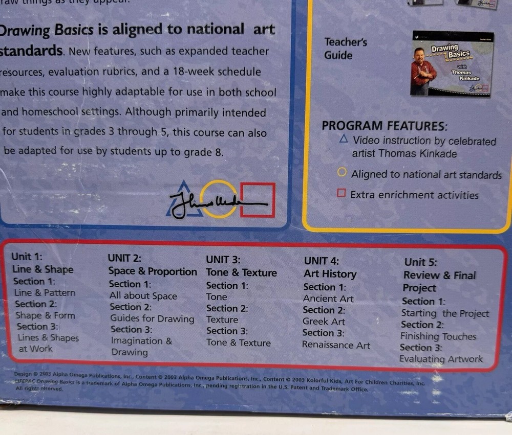 Drawing Basics Thomas Kinkade Complete BoxSet DVD 5 Unit Workbooks Teacher Guide