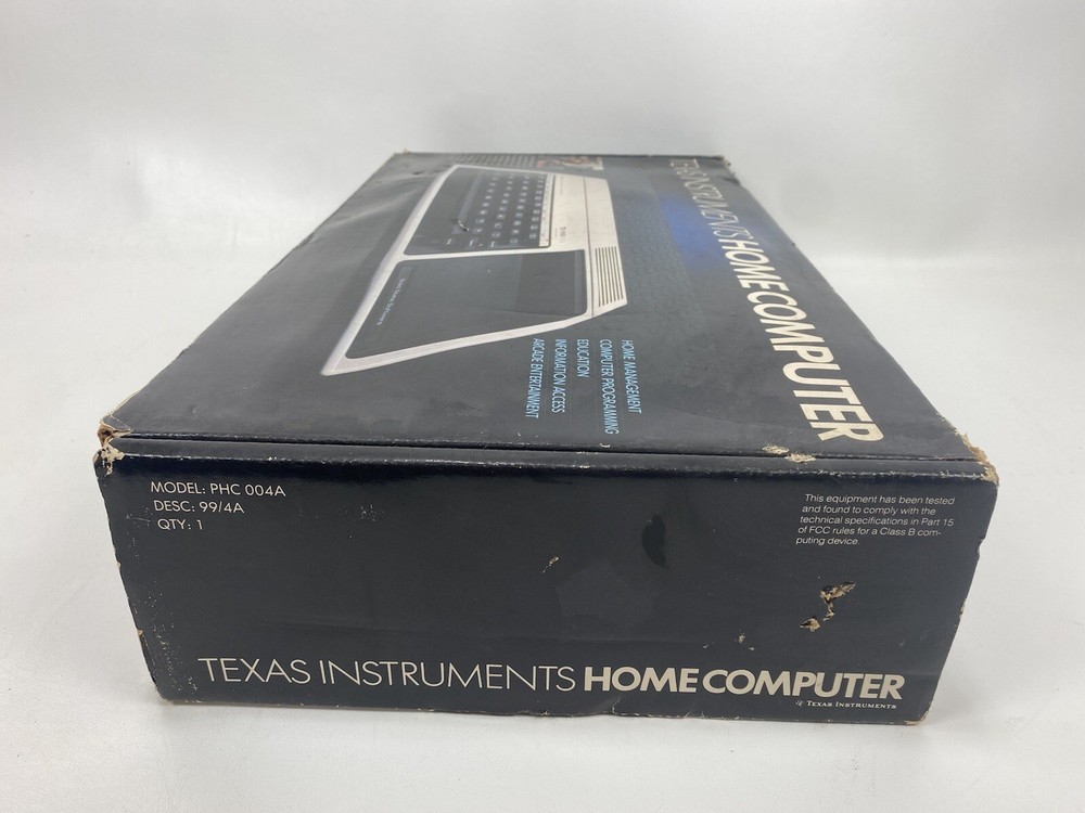 Texas Instruments Computer TI-99/4A Original Box Cords & Docs