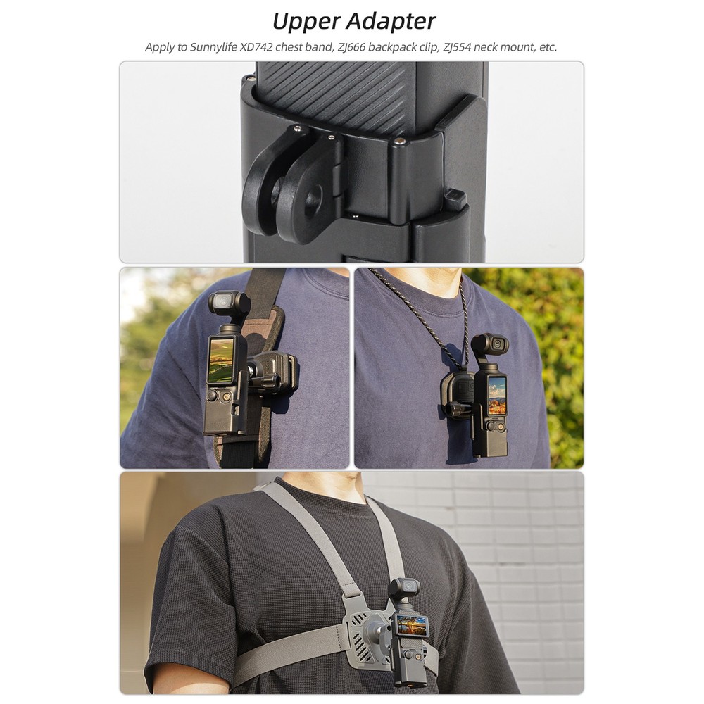 Foldable Upper & Lower Dual Adapter Mount Accessories For DJI Osmo Pocket 3