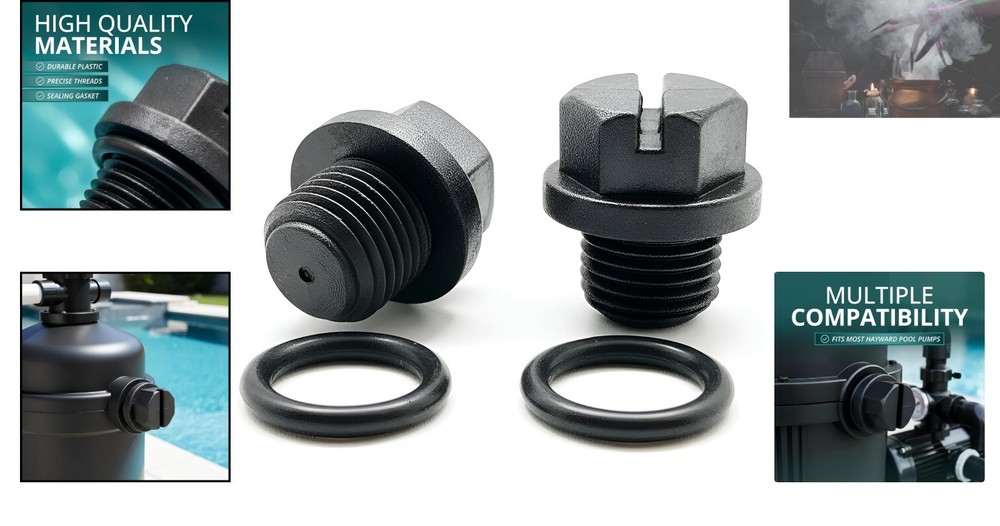 2-Pack Hayward Pool Pump Pipe Plugs & Gaskets - Leak-Proof Maintenance Solution