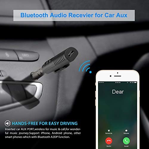 Bluetooth Audio Adapter, Portable Noise Cancelling Bluetooth 5.0 Stereo
