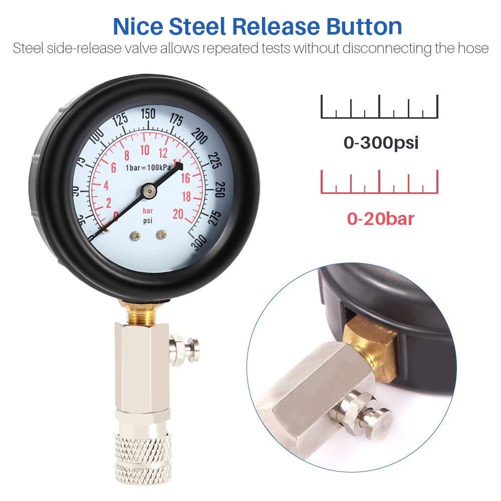 Engine Cylinder Compression Gauge Tester Kits Gas Engine Diagnostic Testing Tool