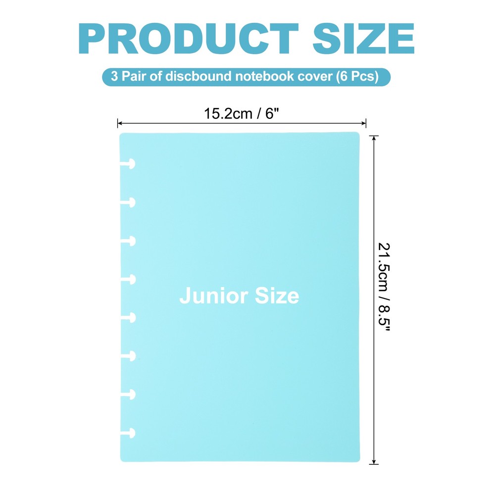 3 Set 8.5 x 6" A5 Discbound Notebook Cover, Green