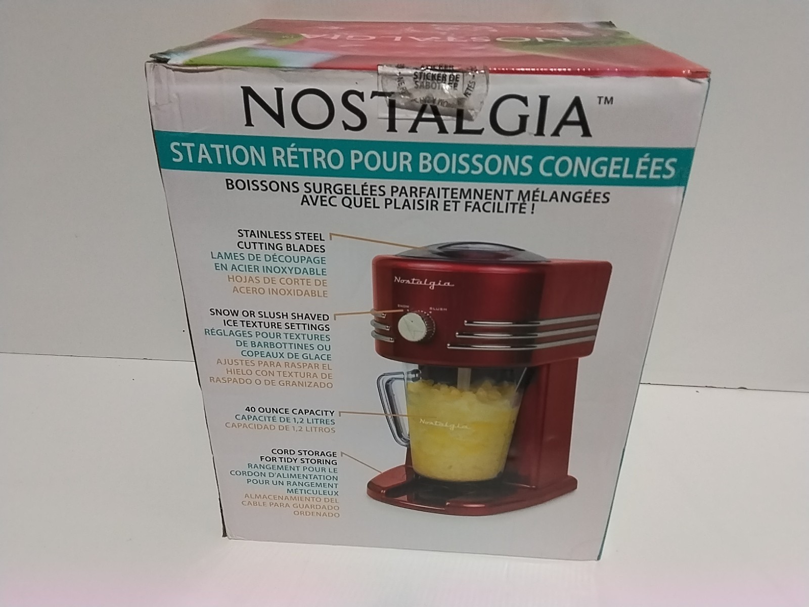 Nostalgia Retro Frozen Beverage Station Makes Slush Drinks Snow Cones& More New