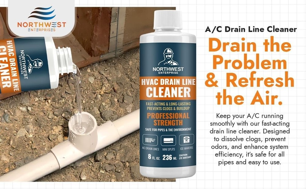 Biodegradable 8 Oz AC Drain Cleaner - Prevent Clogs and Ensure Smooth Operation