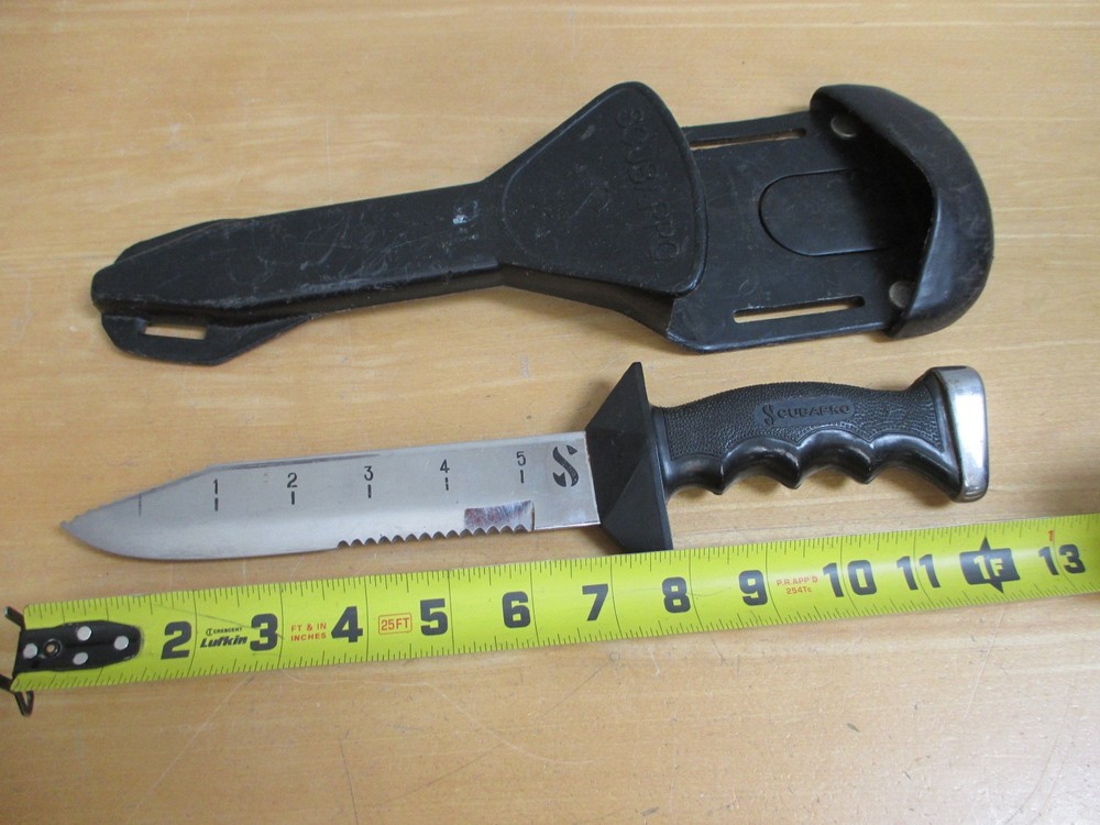 Scuba Pro 7” Blade Dive Knife & Plastic Scabbard