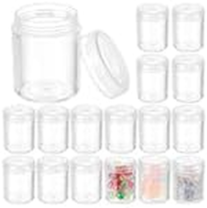 24 Pack 40Ml Clear Bead Jar Empty Plastic Storage Container 1.5X2Inch with Round