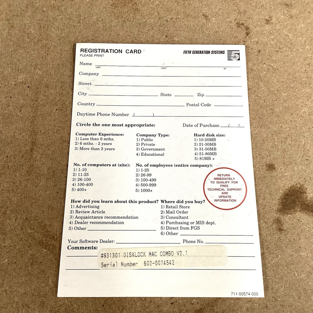 Fifth Generation Systems Security Software Program Disklock