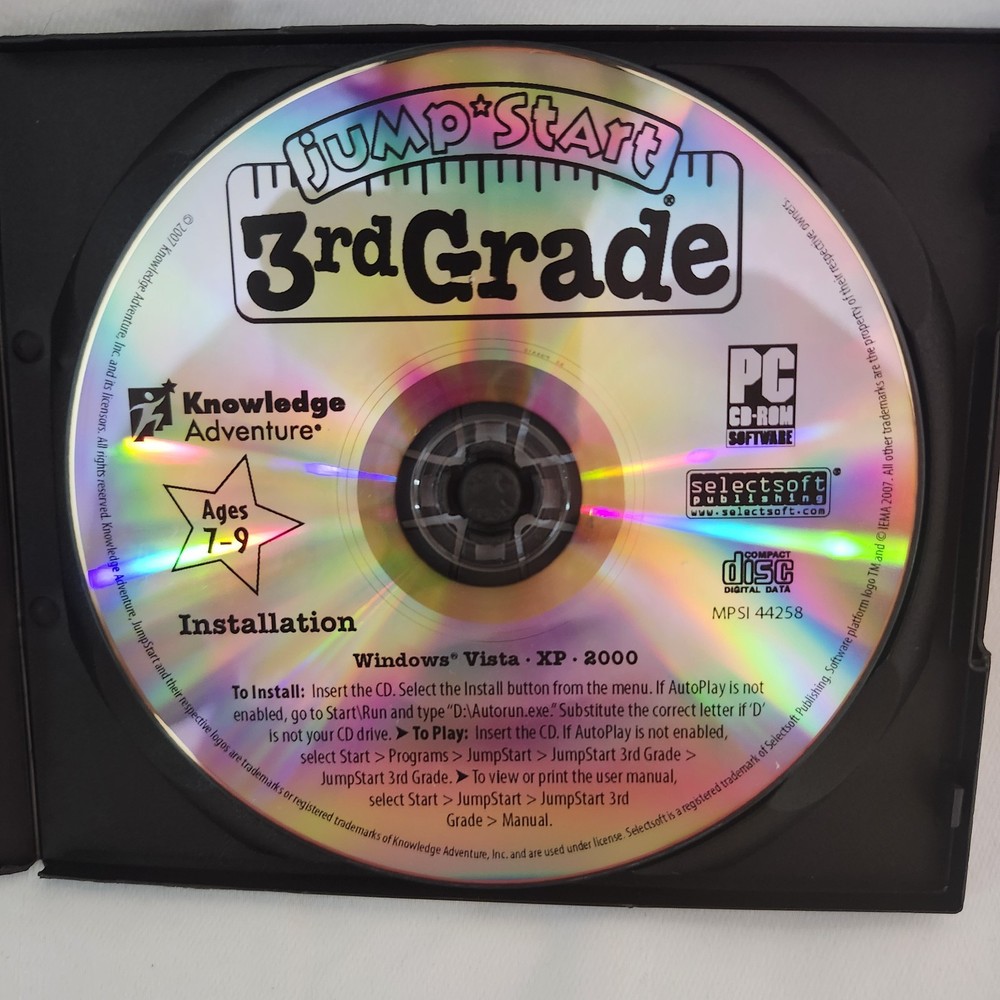 JumpStart 3rd Grade Age 7-9 Knowledge Adventure PC CD-ROM Education School Game