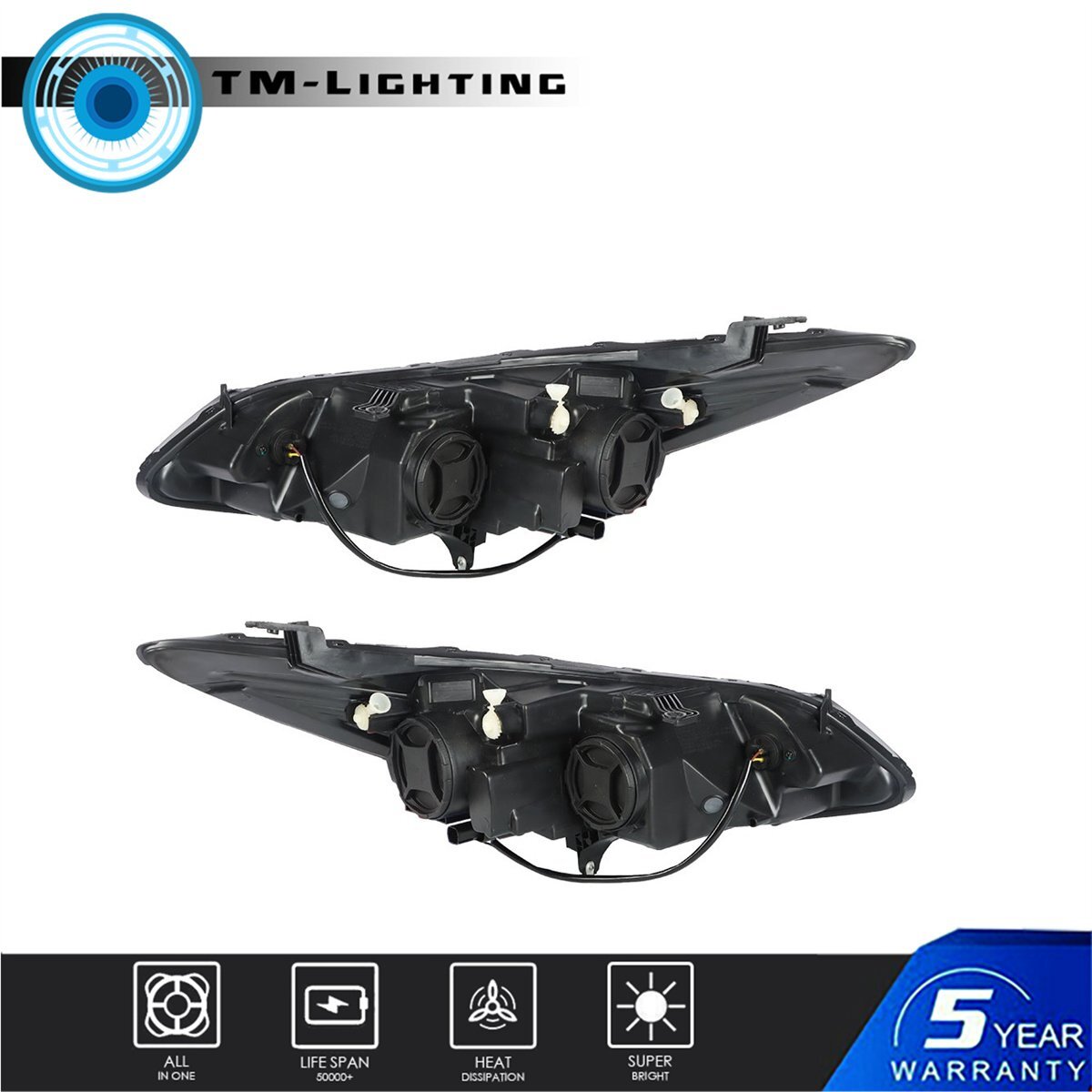 Headlights Headlamps For 2016 2017 2018 19 Chevrolet Cruze Sedan Pair Set